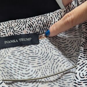 Ivanka Trump Printed Blouse in White and Black